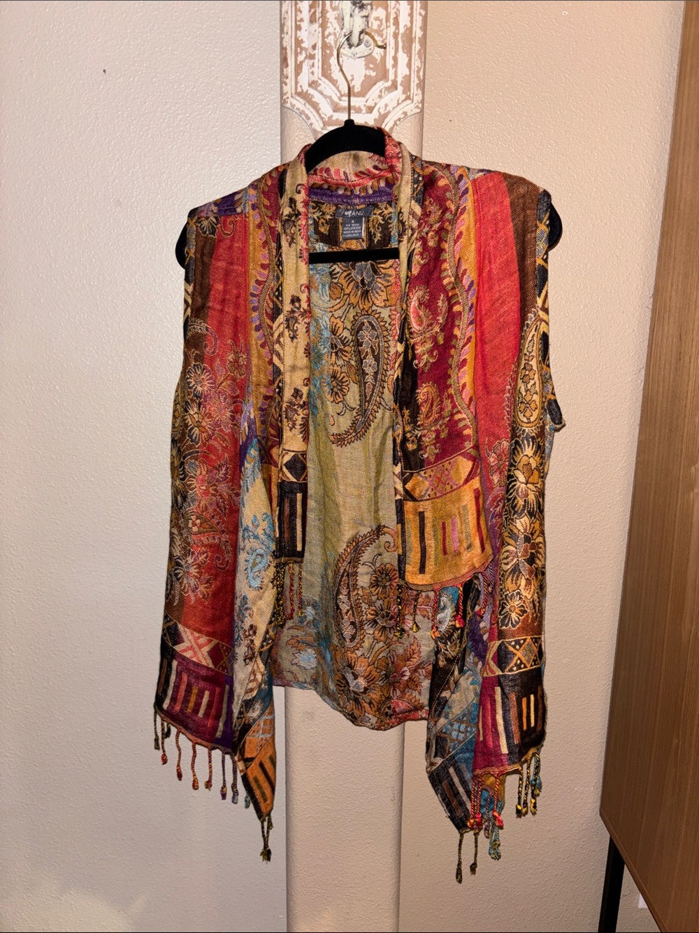 Anu Colorful Bohemian Fringe Vest - Multicolor small